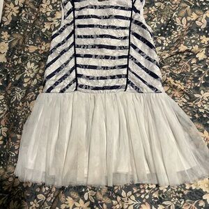 Pippa & Julie Navy and White Striped Dress